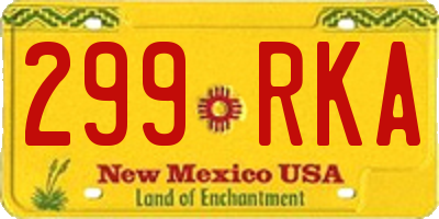 NM license plate 299RKA