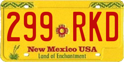 NM license plate 299RKD