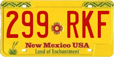 NM license plate 299RKF