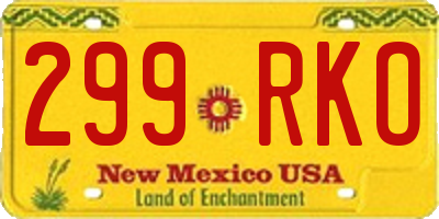 NM license plate 299RKO