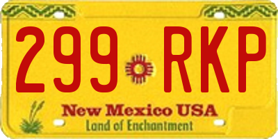 NM license plate 299RKP