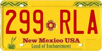NM license plate 299RLA