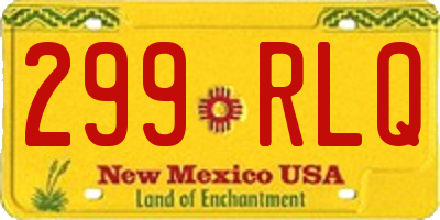 NM license plate 299RLQ