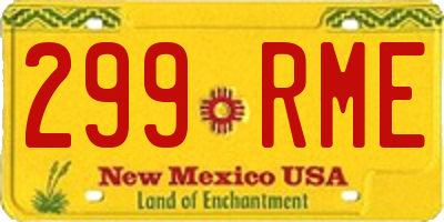NM license plate 299RME