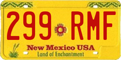 NM license plate 299RMF