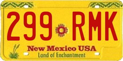 NM license plate 299RMK