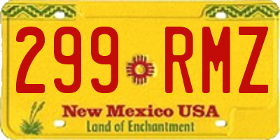 NM license plate 299RMZ