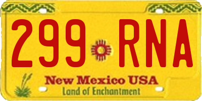 NM license plate 299RNA