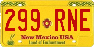 NM license plate 299RNE