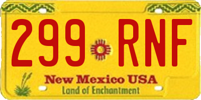 NM license plate 299RNF