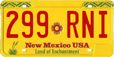 NM license plate 299RNI