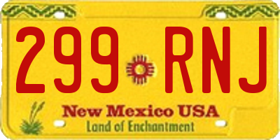 NM license plate 299RNJ