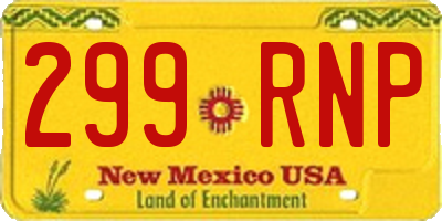 NM license plate 299RNP