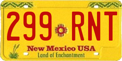 NM license plate 299RNT