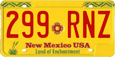 NM license plate 299RNZ