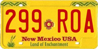 NM license plate 299ROA