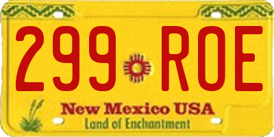 NM license plate 299ROE