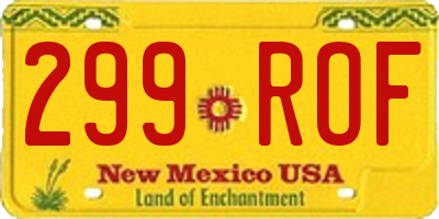 NM license plate 299ROF