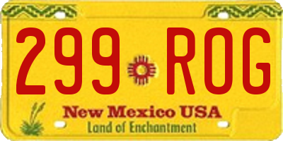 NM license plate 299ROG