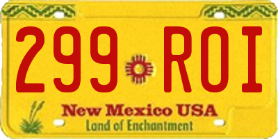 NM license plate 299ROI