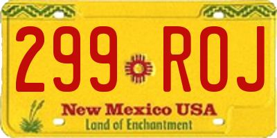 NM license plate 299ROJ