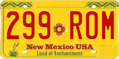 NM license plate 299ROM