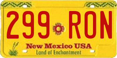 NM license plate 299RON