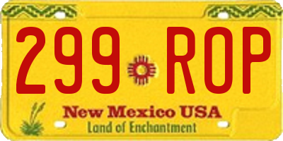 NM license plate 299ROP