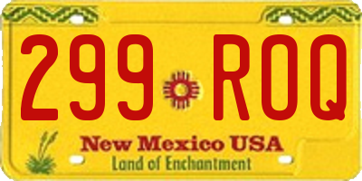 NM license plate 299ROQ