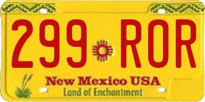 NM license plate 299ROR