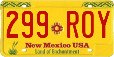 NM license plate 299ROY