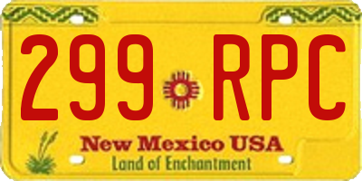 NM license plate 299RPC