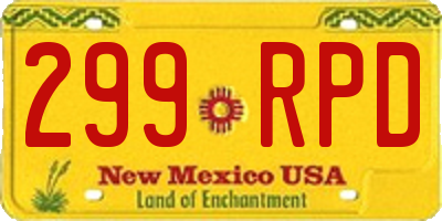 NM license plate 299RPD