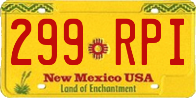 NM license plate 299RPI