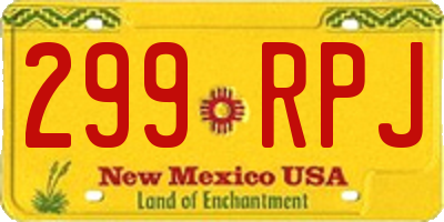 NM license plate 299RPJ
