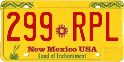 NM license plate 299RPL