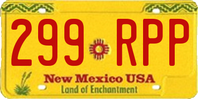 NM license plate 299RPP