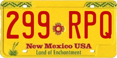 NM license plate 299RPQ