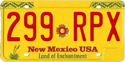 NM license plate 299RPX