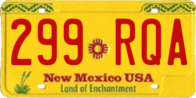 NM license plate 299RQA