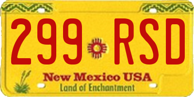 NM license plate 299RSD