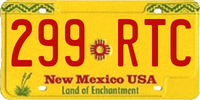 NM license plate 299RTC
