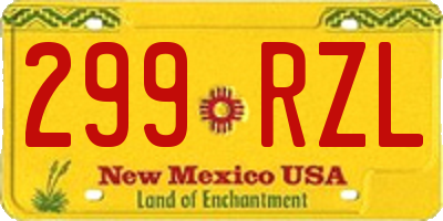 NM license plate 299RZL
