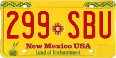 NM license plate 299SBU