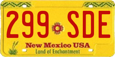 NM license plate 299SDE