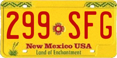 NM license plate 299SFG