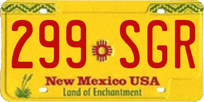 NM license plate 299SGR