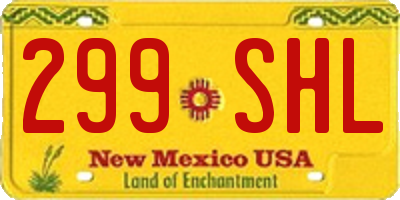 NM license plate 299SHL