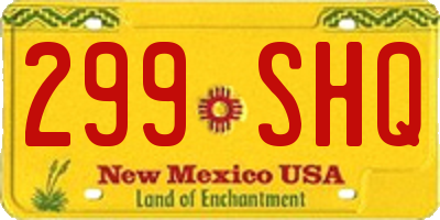 NM license plate 299SHQ