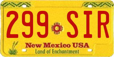 NM license plate 299SIR